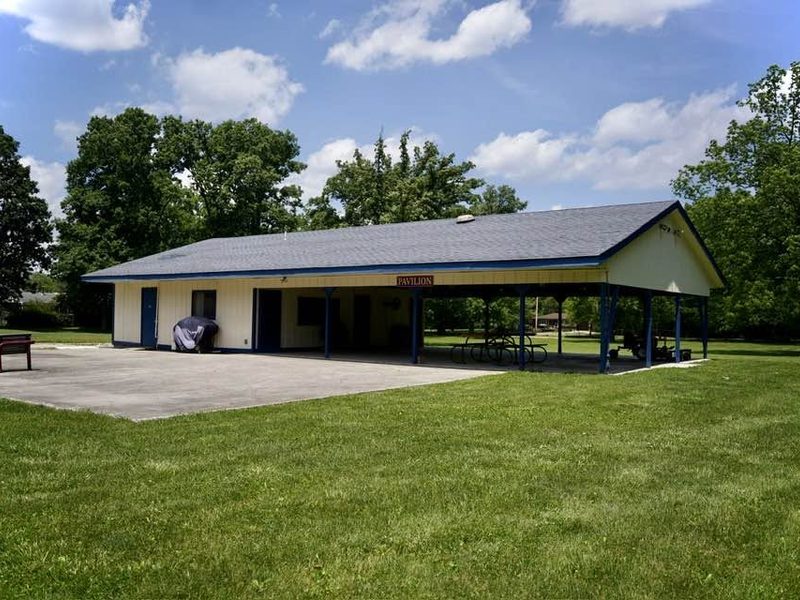 The open-air pavilion on the church grounds