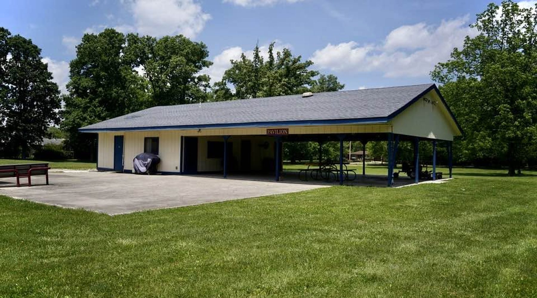 The open-air pavilion on the grounds of New Visions Worship and Life Center