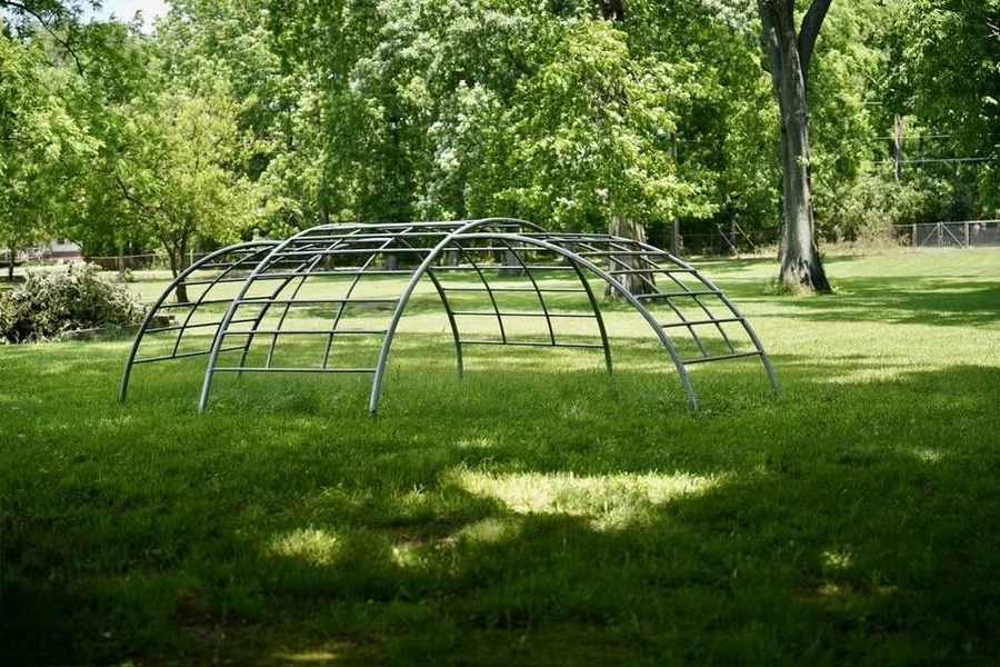 A climbing dome on the playground